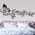 Black Butterfly & Black Flower Wall Sticker